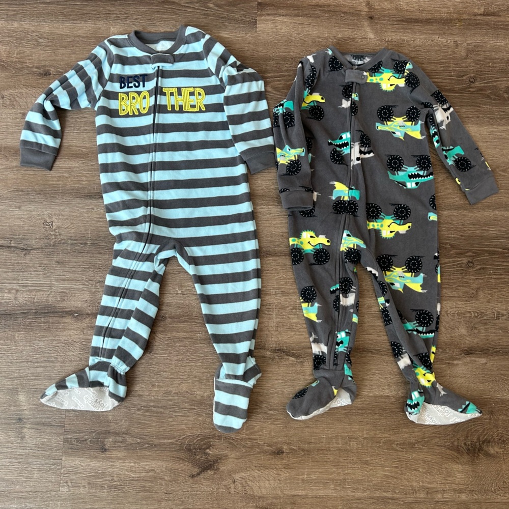 Striped and Dinosaur Kids One Piece Pajamas